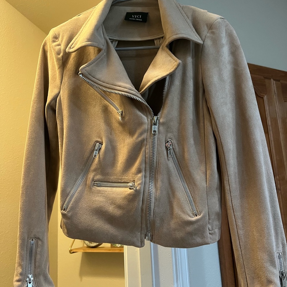 Extra Small Vici Collection Tan Polyester Jacket - image 6